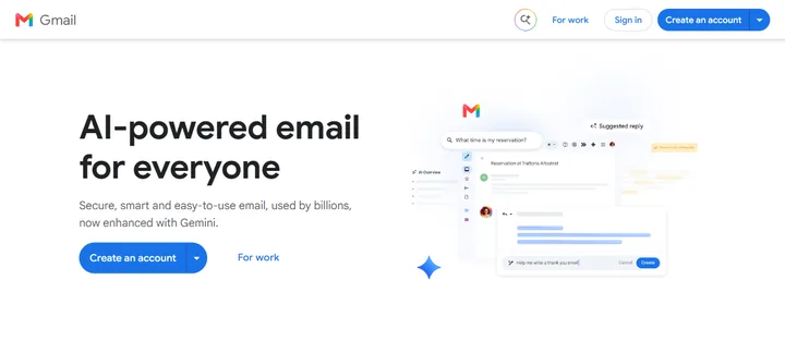 Gmail का होम पेज