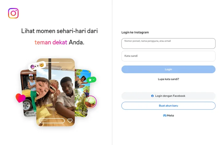 Halaman beranda Instagram