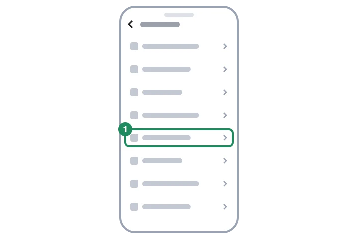 Schéma du menu Compte de WhatsApp avec l'option Changer de numéro mise en évidence