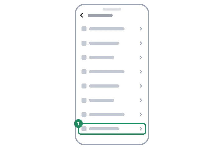 WhatsAppの「アカウント」メニューの図。「アカウントを削除」を強調
