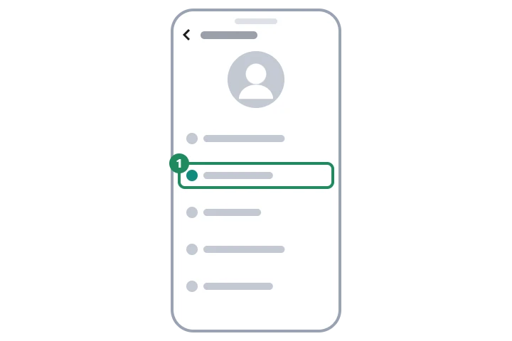 แผนภาพหน้าจอโปรไฟล์ WhatsApp ที่ไฮไลต์แถวชื่อผู้ใช้