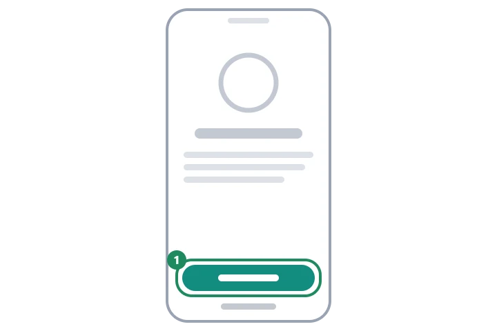 WhatsApp yasak ekranının şeması, gözden geçirme talebi düğmesi vurgulanmış