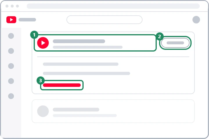 Diagram skematis: halaman keanggotaan berbayar YouTube dengan keanggotaan Premium dan tombol untuk mengelola keanggotaan